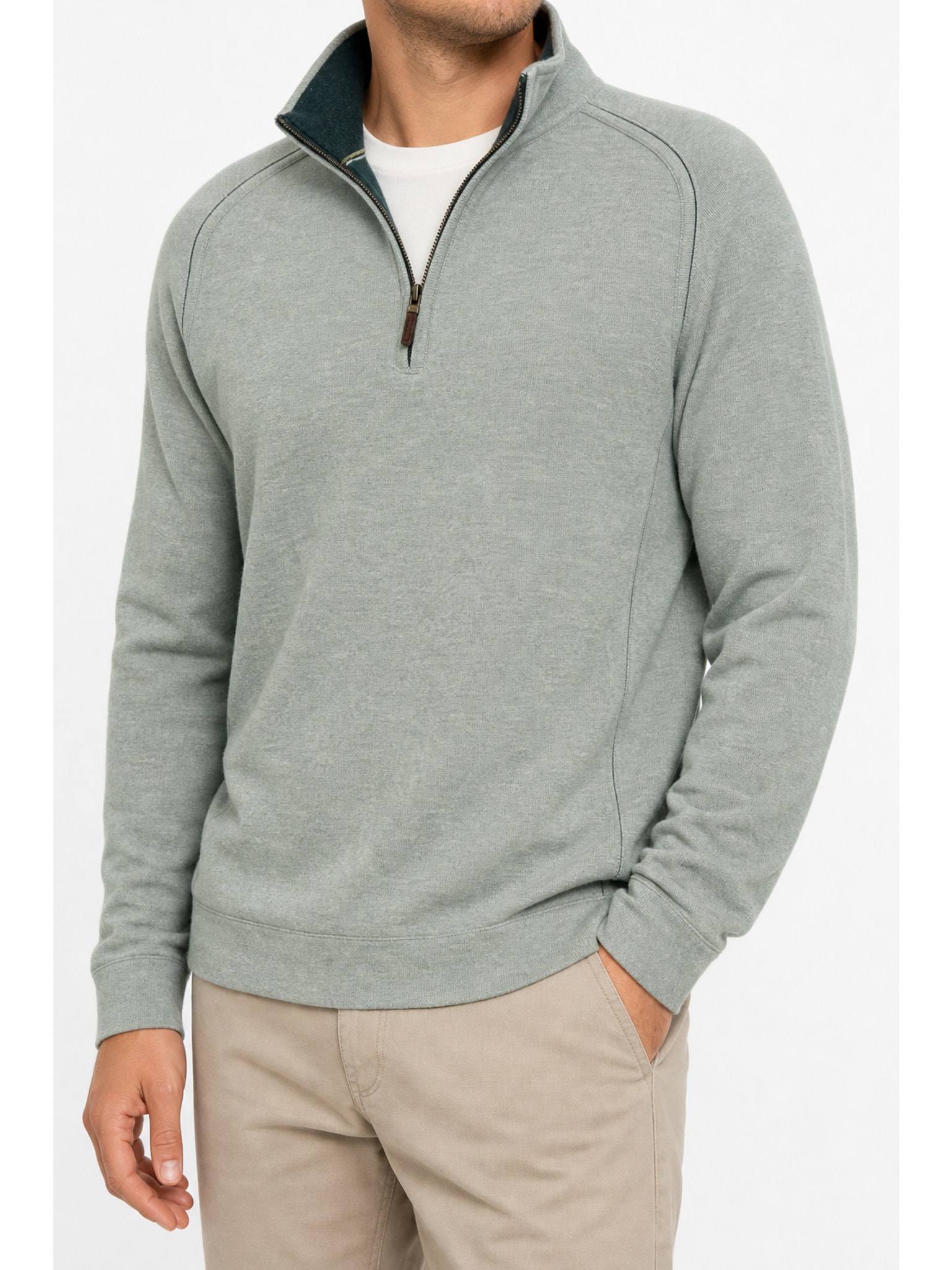Tommy Bahama Island Soft Silk Wool Quarter Zip Sweater Mens L